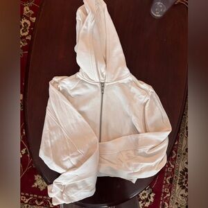 ALO Yoga White Zip-Up Hoodie